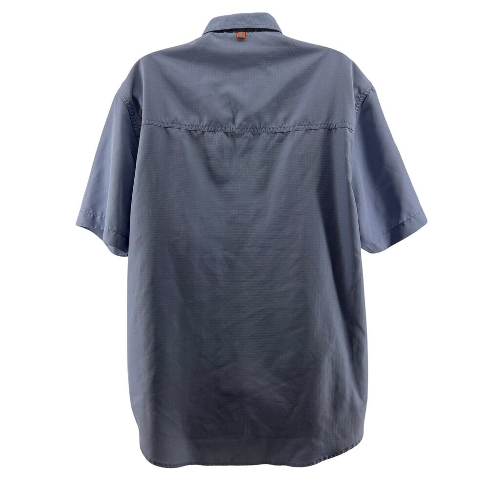 The American Outdoorsman Shirt Blue Fishing Vented Short Sleeve UPF Mens L - Picture 6 of 6